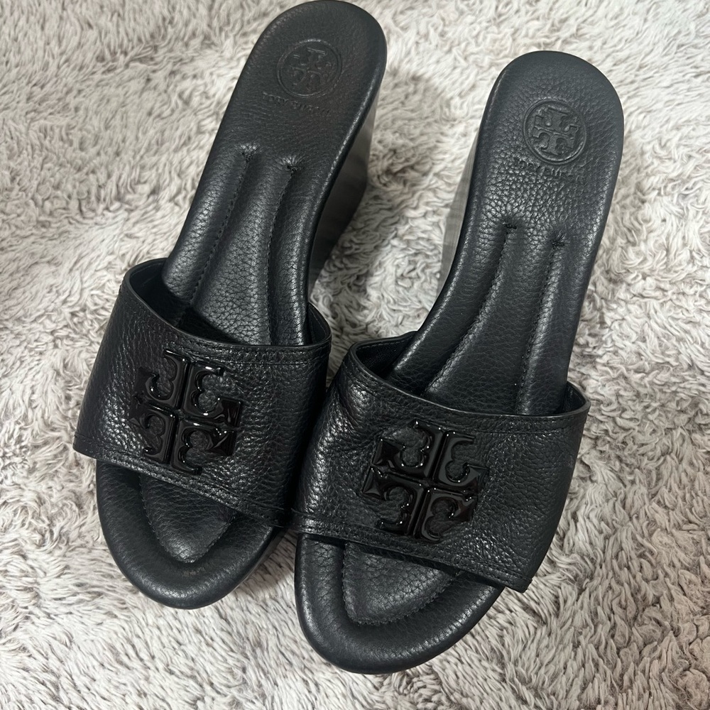 Tory Burch Black Mules Sleek Minimalist Design